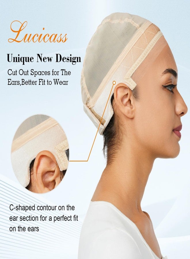 lucicass Wig Cap for Women,Wig Grip Cap for Keeping Wigs in Place,Non Slip Caps with Velvet Grip Band Make Your Wigs Be Glueless(Nude,M) - Image 3